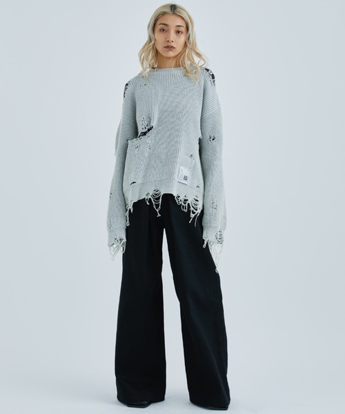 JOHN LAWRENCE SULLIVAN（ジョンローレンスサリバン）の「【JOHN LAWRENCE SULLIVAN/ジョンローレンスサリバン】RIGID DENIM WIDE PANTS (SHORT LENGTH)（デニムパンツ・レディース・ブラック/ホワイト・XS/S）」の12枚目の写真