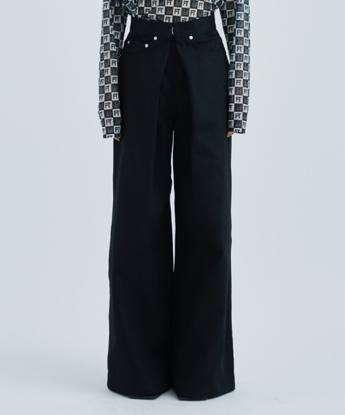 JOHN LAWRENCE SULLIVAN（ジョンローレンスサリバン）の「【JOHN LAWRENCE SULLIVAN/ジョンローレンスサリバン】RIGID DENIM WIDE PANTS (SHORT LENGTH)（デニムパンツ・レディース・ブラック/ホワイト・XS/S）」の13枚目の写真