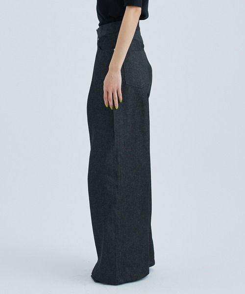 パンツ Womens rigid denim wide pants Womens rigid denim wide pants