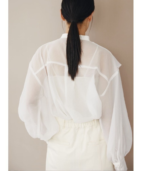 COEL（コエル）の「ビッグカラーシアーシャツ（シャツ/ブラウス・レディース・ピンク/ホワイト/ブラック・FREE）」の19枚目の写真