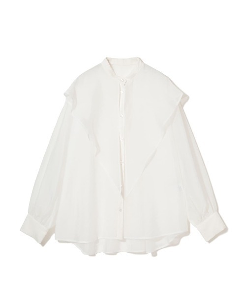 COEL（コエル）の「ビッグカラーシアーシャツ（シャツ/ブラウス・レディース・ピンク/ホワイト/ブラック・FREE）」の11枚目の写真