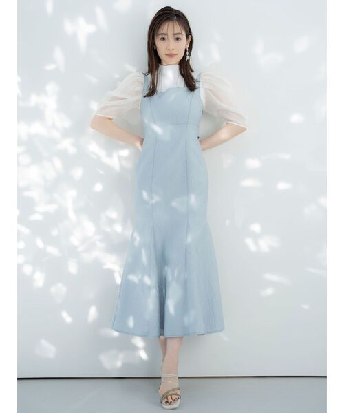 MERCURYDUO（マーキュリーデュオ）の「2WAY異素材パフスリーブカットアウトニット（ニット/セーター・レディース・オフホワイト/ブラック/ラベンダー・FREE）」の8枚目の写真