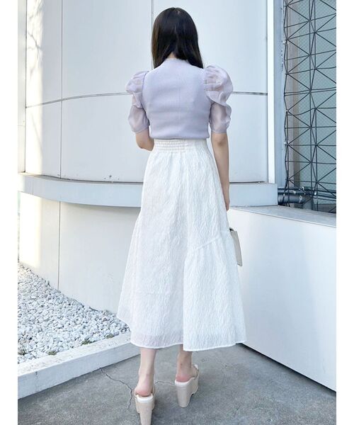 MERCURYDUO（マーキュリーデュオ）の「2WAY異素材パフスリーブカットアウトニット（ニット/セーター・レディース・オフホワイト/ブラック/ラベンダー・FREE）」の13枚目の写真