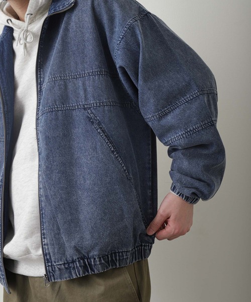 ZIP FIVE(ジップファイブ)の「【ZIP FIVE】 ケミカル ウォッシュ デニム オーバーサイズ トラックジャケット / ブルゾン 【セットアップ可】(デニムジャケット・メンズ・ブラック/ブルー・LARGE/MEDIUM)」の9枚目の写真