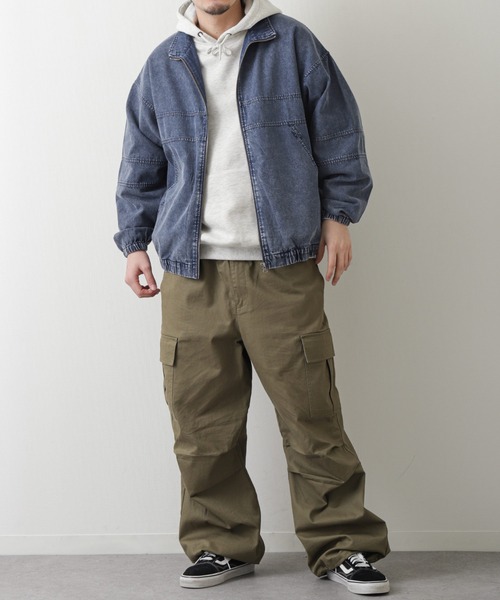 ZIP FIVE(ジップファイブ)の「【ZIP FIVE】 ケミカル ウォッシュ デニム オーバーサイズ トラックジャケット / ブルゾン 【セットアップ可】(デニムジャケット・メンズ・ブラック/ブルー・LARGE/MEDIUM)」の15枚目の写真