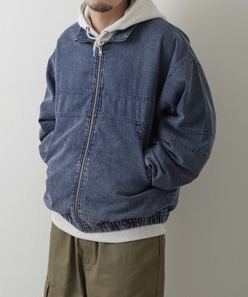 ZIP FIVE(ジップファイブ)の「【ZIP FIVE】 ケミカル ウォッシュ デニム オーバーサイズ トラックジャケット / ブルゾン 【セットアップ可】(デニムジャケット・メンズ・ブラック/ブルー・LARGE/MEDIUM)」の10枚目の写真