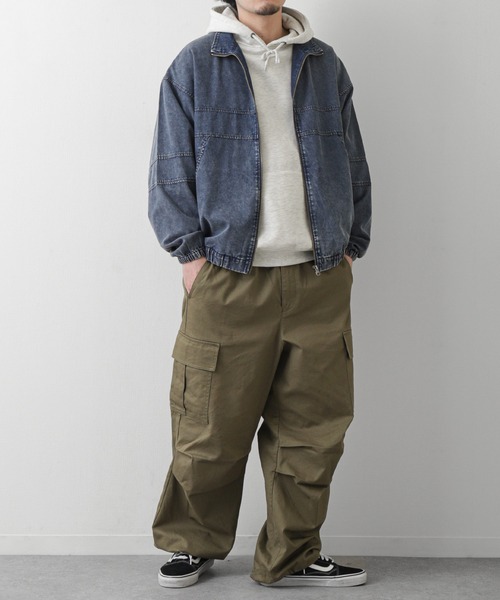 ZIP FIVE(ジップファイブ)の「【ZIP FIVE】 ケミカル ウォッシュ デニム オーバーサイズ トラックジャケット / ブルゾン 【セットアップ可】(デニムジャケット・メンズ・ブラック/ブルー・LARGE/MEDIUM)」の17枚目の写真