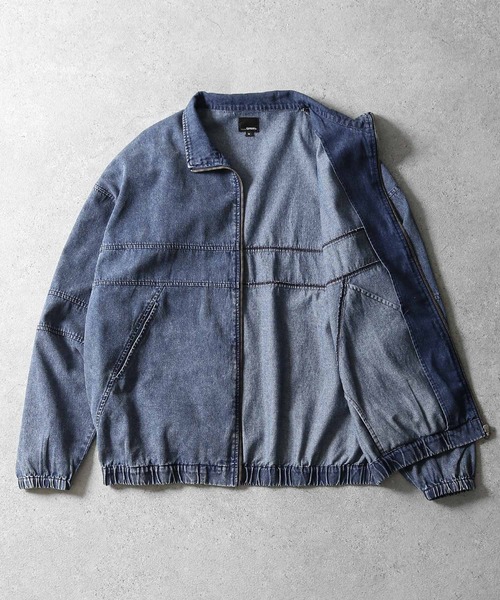 ZIP FIVE(ジップファイブ)の「【ZIP FIVE】 ケミカル ウォッシュ デニム オーバーサイズ トラックジャケット / ブルゾン 【セットアップ可】(デニムジャケット・メンズ・ブラック/ブルー・LARGE/MEDIUM)」の20枚目の写真