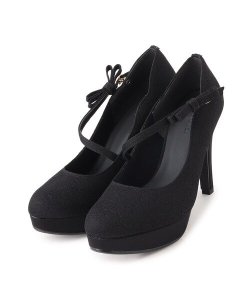 ESPERANZA(エスペランサ)の「斜めストラップ厚底リボンパンプス 結婚式二次会 パーティー 24SS(パンプス・レディース・チョコ/ブラック系8/ブルー系その他7・24.5cm/23.5cm/24.0cm/22.0cm/22.5cm/23.0cm)」の4枚目の写真