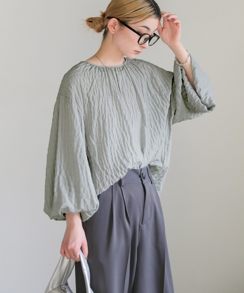 select MOCA(セレクトモカ)の「【ZOZO限定】ワッシャーボリュームスリーブブラウス(シャツ/ブラウス・レディース・ライトベージュ/ブルーグレー/ブラック・FREE)」の7枚目の写真