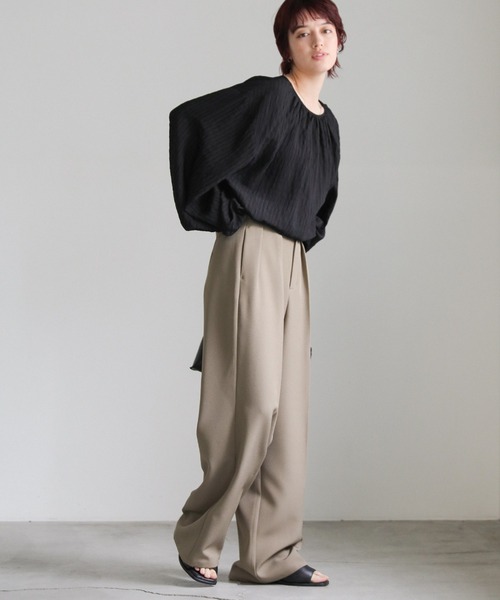 select MOCA(セレクトモカ)の「【ZOZO限定】ワッシャーボリュームスリーブブラウス(シャツ/ブラウス・レディース・ライトベージュ/ブルーグレー/ブラック・FREE)」の5枚目の写真