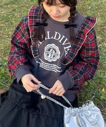 kutir | チェックドッキングフリルスウェット(スウェット)