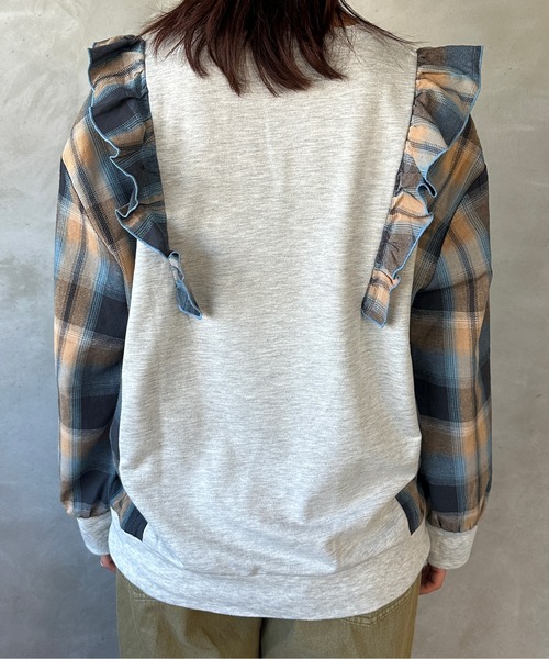 【3万円相当】　kutir 8点セット　スカート　スウェット　バッグ　クティール セール】チェックドッキングフリルスウェット（スウェット