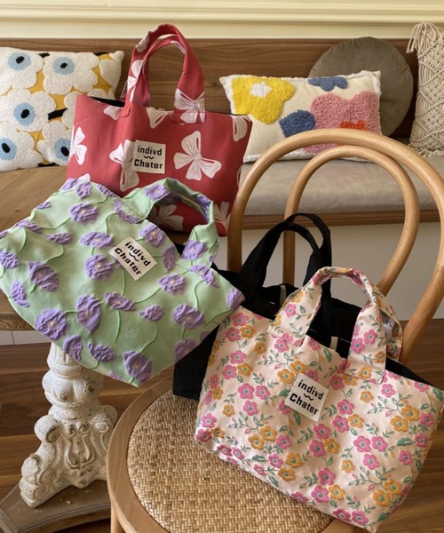 セール】Liaa/花柄 リボン柄 ミニトートバッグ（トートバッグ）｜TONE