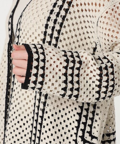journal standard クロシェラインクルーネックカーディガン JOURNAL STANDARD relume（ジャーナルスタンダード レリューム