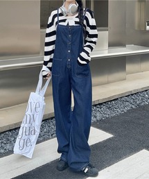 LYEON（リヨン）の「デニムキャミサロペット/オーバーオールデニム（サロペット/オーバーオール）」