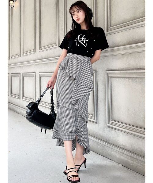 RESEXXY（リゼクシー）の「カスケードマーメイドスカート（スカート・レディース・ピンク/その他1/ブラック/アイボリー・FREE）」の6枚目の写真