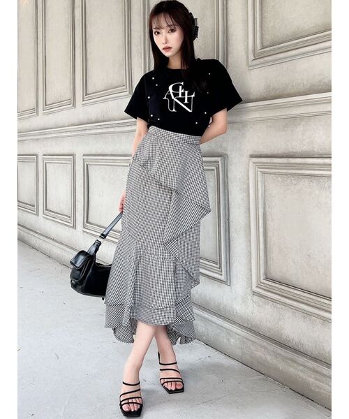 RESEXXY（リゼクシー）の「カスケードマーメイドスカート（スカート・レディース・ピンク/その他1/ブラック/アイボリー・FREE）」の7枚目の写真