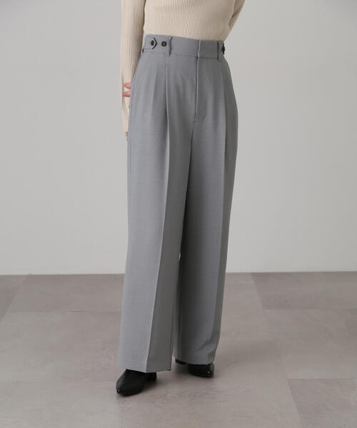 FREE'S MART（フリーズマート）の「[低身長サイズ/Sシリーズ]気流染めサイドボタンワイドパンツ（スラックス・レディース・ホワイト/グレー/ライトグリーン/ベージュ・SMALL/X-SMALL/MEDIUM）」の19枚目の写真