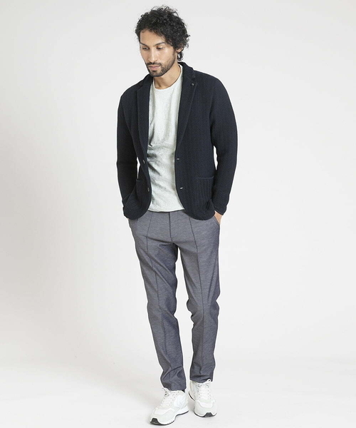 MICHEL KLEIN HOMME (ミッシェルクランオム)の「テーパードスラックスパンツ(スラックス・メンズ・ライトグレー/ダークグレー・MEDIUM/LARGE/X-LARGE)」の6枚目の写真