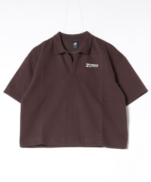 NEW BALANCE(ニューバランス)の「ニューバランス New Balance スウェットスッキパーポロシャツ_Linear Heritage(ポロシャツ・レディース・ブラウン/サンドグレー・S/M/L)」の2枚目の写真
