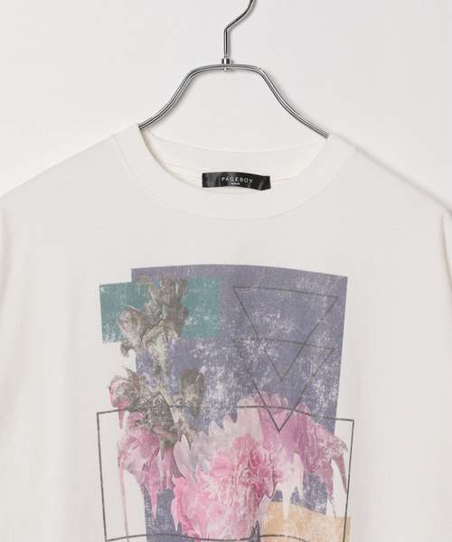 PAGEBOY(ページボーイ)の「メルティフラワーアートTシャツ(Tシャツ/カットソー・レディース・オフホワイト/チャコールグレー/ベージュ・FREE)」の13枚目の写真