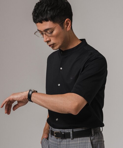 LACOSTE（ラコステ）の「LACOSTE (ラコステ) 別注 バンドカラー フルオープン ポロシャツ（ポロシャツ・メンズ・ホワイト/グリーン/ブラック/ネイビー・4/3/2/5）」の9枚目の写真