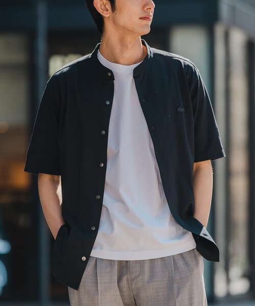 Pikari LACOSTE  ラコステ　別注  フルオープン ポロシャツ セール】LACOSTE (ラコステ) 別注 バンドカラー フルオープン