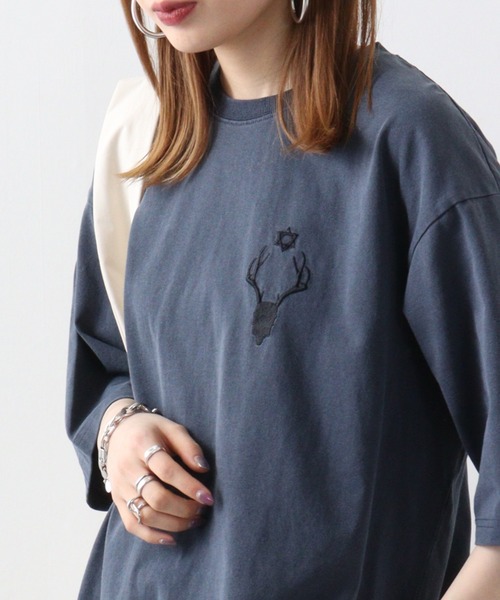 RE730(アールイーセブンサーティー)の「Vintage logo print short sleeve T-shirt / 古着風ロゴプリント半袖Tシャツ unisex(Tシャツ/カットソー・メンズ・ピンク系その他/グレー系その他/ブルー系その他2/ブラック系その他2/グレー系その他2/ブラック/ブルー系その他3/グレー/ピンク/ブルー系その他/ブラック系その他/ブラック系その他3/グレー系その他3・M/L)」の10枚目の写真