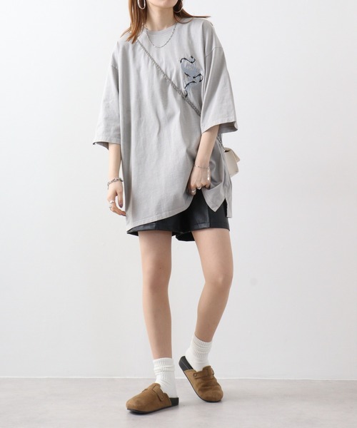 RE730 古着風ロゴプリント半袖Tシャツ（Tシャツ/カットソー）｜RE730（アールイーセブンサーティー）