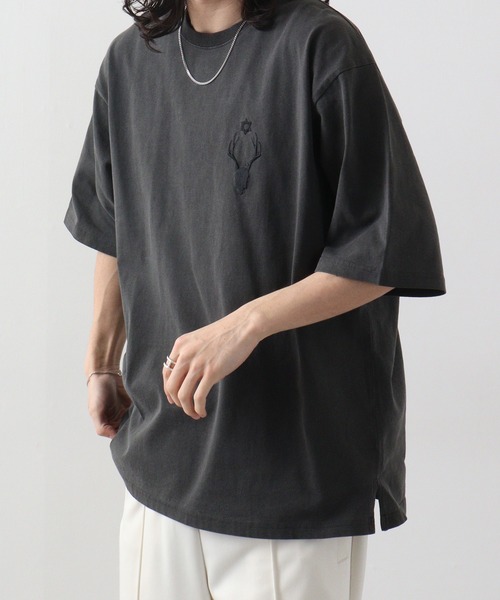 RE730(アールイーセブンサーティー)の「Vintage logo print short sleeve T-shirt / 古着風ロゴプリント半袖Tシャツ unisex(Tシャツ/カットソー・メンズ・ピンク系その他/グレー系その他/ブルー系その他2/ブラック系その他2/グレー系その他2/ブラック/ブルー系その他3/グレー/ピンク/ブルー系その他/ブラック系その他/ブラック系その他3/グレー系その他3・M/L)」の18枚目の写真