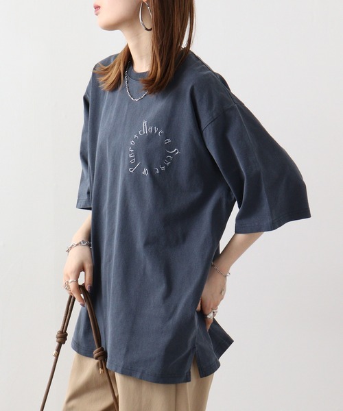 RE730 古着風ロゴプリント半袖Tシャツ（Tシャツ/カットソー）｜RE730（アールイーセブンサーティー）