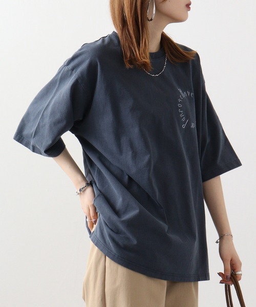 RE730 古着風ロゴプリント半袖Tシャツ（Tシャツ/カットソー）｜RE730（アールイーセブンサーティー）