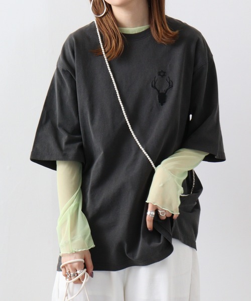RE730 古着風ロゴプリント半袖Tシャツ（Tシャツ/カットソー）｜RE730（アールイーセブンサーティー）
