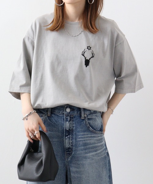 RE730 古着風ロゴプリント半袖Tシャツ（Tシャツ/カットソー）｜RE730（アールイーセブンサーティー）