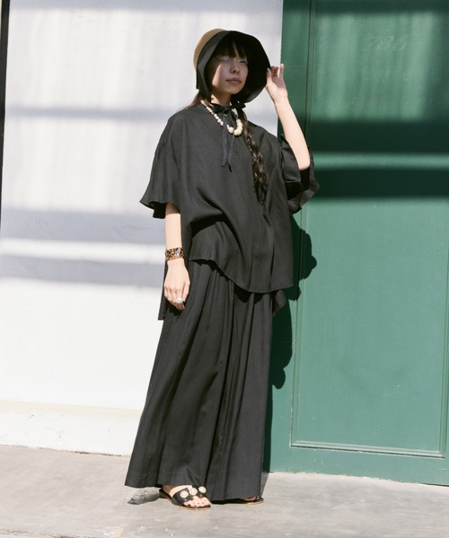 manana suerte（マニャーナスエルテ）の「レーヨンギャザーワイドパンツ（その他パンツ・レディース・ブラック/ブルー/ピンク・FREE）」の22枚目の写真