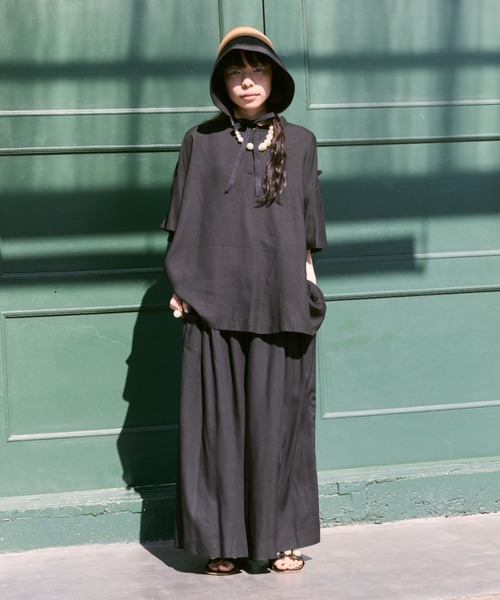 manana suerte（マニャーナスエルテ）の「レーヨンギャザーワイドパンツ（その他パンツ・レディース・ブラック/ブルー/ピンク・FREE）」の20枚目の写真