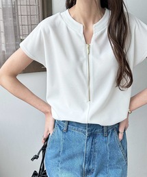前後2WAYジップＴシャツブラウス