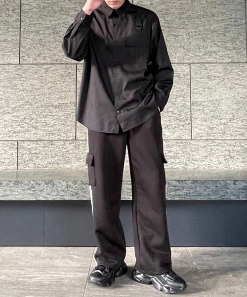 Figments（フィグメンツ）の「ベルテッドLSシャツ（シャツ/ブラウス・レディース・ブラック/グレー・SMALL/MEDIUM）」の7枚目の写真