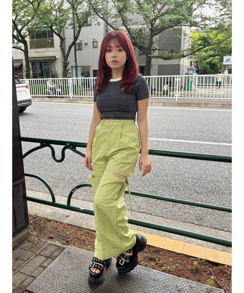 EVRIS（エヴリス）の「ボーダーコンパクトTシャツ（Tシャツ/カットソー・レディース・レッド/イエロー/ベージュ/ブラック・FREE）」の8枚目の写真