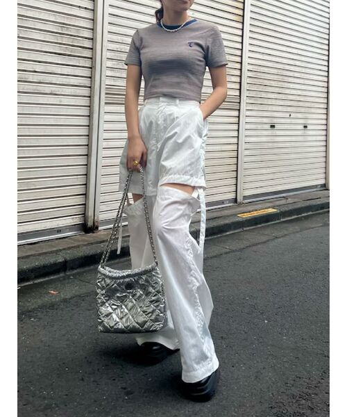 EVRIS（エヴリス）の「ボーダーコンパクトTシャツ（Tシャツ/カットソー・レディース・レッド/イエロー/ベージュ/ブラック・FREE）」の10枚目の写真