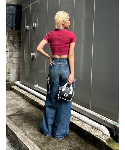 EVRIS（エヴリス）の「ボーダーコンパクトTシャツ（Tシャツ/カットソー・レディース・レッド/イエロー/ベージュ/ブラック・FREE）」の18枚目の写真