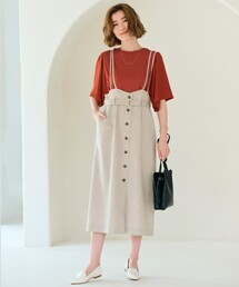 ◆デニムアソート麻調サス付きスカート