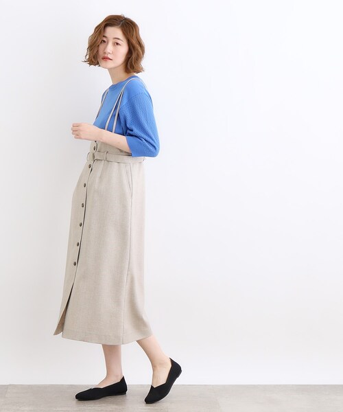 grove（グローブ）の「◆デニムアソート麻調サス付きスカート（スカート・レディース・ベージュ/ネイビー/カーキ/ブラック・01/02/03/04/05）」の11枚目の写真