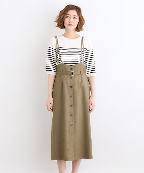 grove（グローブ）の「◆デニムアソート麻調サス付きスカート（スカート・レディース・ベージュ/ネイビー/カーキ/ブラック・01/02/03/04/05）」の22枚目の写真