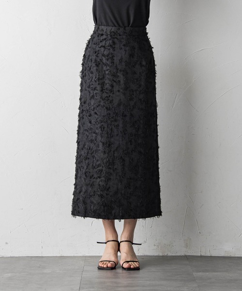 MAYSON GREY（メイソングレイ）の「ツッキリジャカードIラインスカート≪セットアップ対応≫（スカート・レディース・ベージュ/ブラック・M）」の8枚目の写真