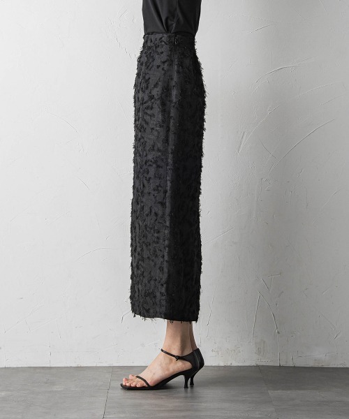 MAYSON GREY（メイソングレイ）の「ツッキリジャカードIラインスカート≪セットアップ対応≫（スカート・レディース・ベージュ/ブラック・M）」の9枚目の写真