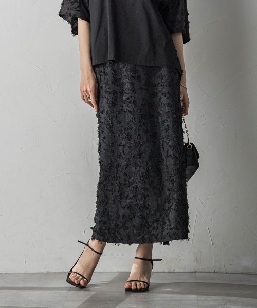 MAYSON GREY（メイソングレイ）の「ツッキリジャカードIラインスカート≪セットアップ対応≫（スカート・レディース・ベージュ/ブラック・M）」の18枚目の写真