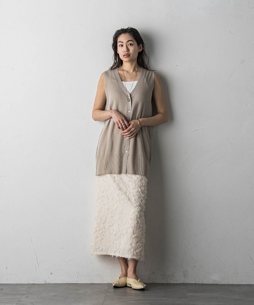 MAYSON GREY（メイソングレイ）の「ツッキリジャカードIラインスカート≪セットアップ対応≫（スカート・レディース・ベージュ/ブラック・M）」の19枚目の写真