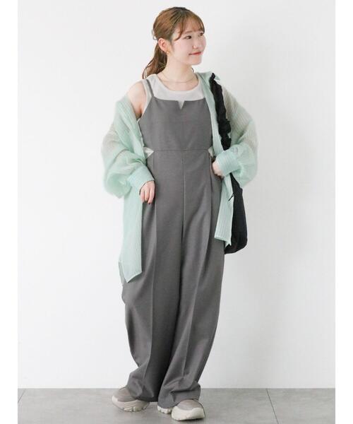 ehka sopo(エヘカソポ)の「サイドスリットサロペット(セットアップ可)(その他パンツ・レディース・グレー/カーキ/ブラック・F)」の3枚目の写真